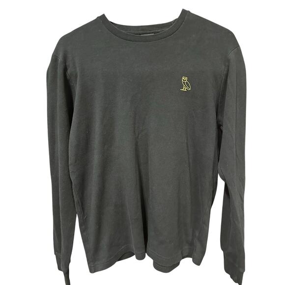 OVO Octobers Very Own Men’s Long Sleeve Shirt Black Gold Owl M Hip Hop Drake - Picture 1 of 6